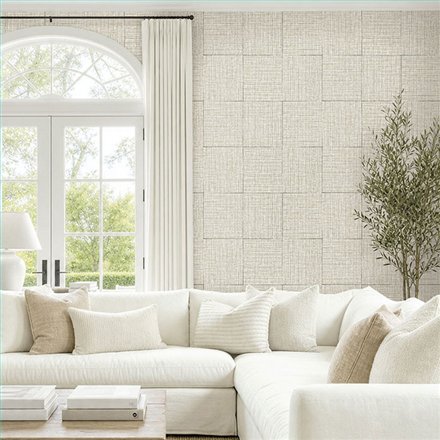 Ref.EW51118 foto de ambiente rafia en cuadros white accents fondo Topo con Gris