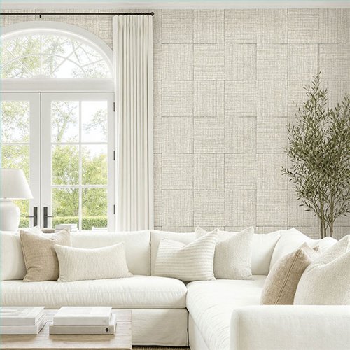 Ref.EW51118 foto de ambiente rafia en cuadros white accents fondo Topo con Gris