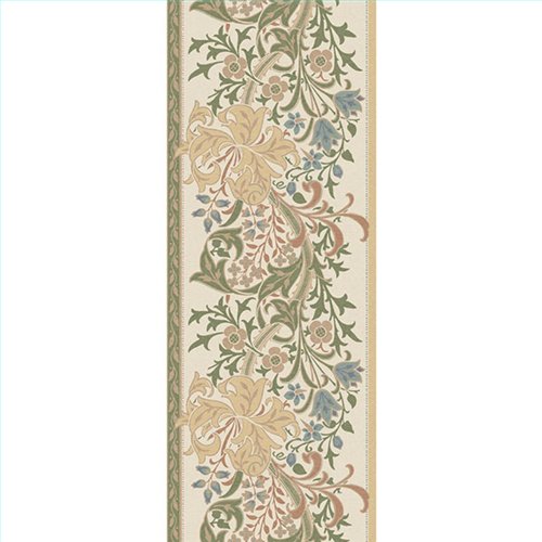 Ref.182105 ambiente con hidden treasures lirios arts & crafts Verde, Marrón, Amarillo y Azul sobre fondo Beige