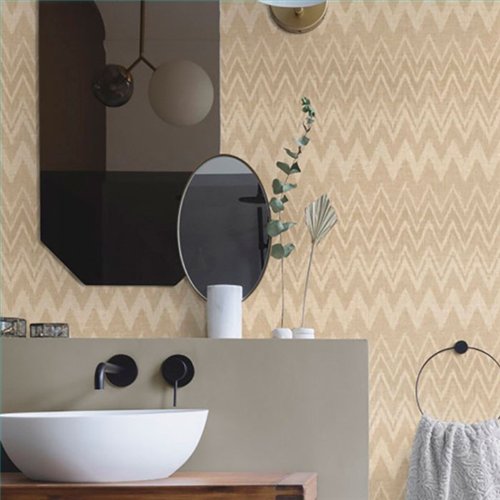 Ref.004-COT ambiente real de zigzag cotton, sobre fondo Beige en tonos Marrón