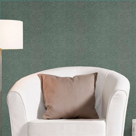 Ref.011-COT estancia decorada con damasco en tono Verde, cotton