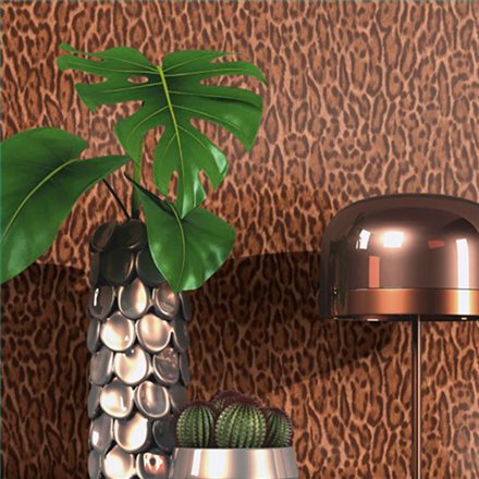 Ref.053-COT ambiente con cotton leopardo Beige sobre fondo Marrón