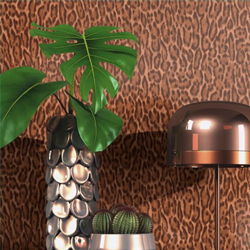 Ref.053-COT ambiente con cotton leopardo Beige sobre fondo Marrón