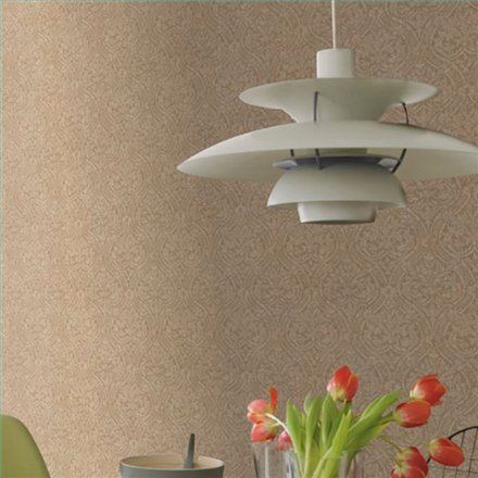 Ref.056-COT estancia decorada con damasco Beige y fondo Marrón, cotton