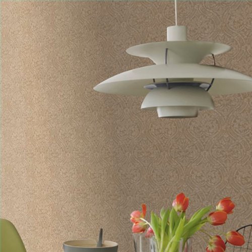 Ref.056-COT estancia decorada con damasco Beige y fondo Marrón, cotton