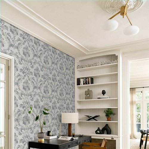 Ref.005-BOO ambiente con bamboo damasco en Gris