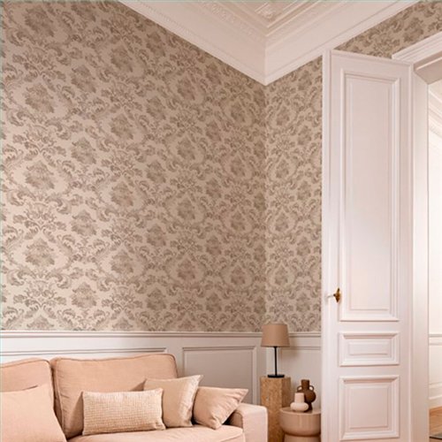 Ref.032-BOO foto de ambiente damasco bamboo fondo Topo con Beige