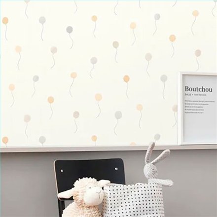 Ref.OUTT202841221 estancia decorada con globos Beige y Gris y fondo Blanco, once upon a time 3