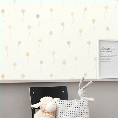 Ref.OUTT202841221 estancia decorada con globos Beige y Gris y fondo Blanco, once upon a time 3
