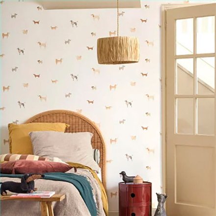 Ref.OUTT202871515 estancia decorada con perros Beige, Gris y Topo y fondo Blanco, once upon a time 3