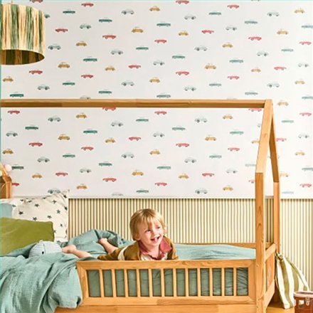 Ref.OUTT202886808 ambiente real de coches antiguos once upon a time 3, sobre fondo Blanco en tonos Verde, Ocre, Rojo y Beige