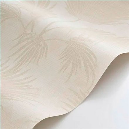 Ref.CANP202651111 vista de ambiente, canopee: fondo Blanco Roto con detalles en Beige, motivo palmeras