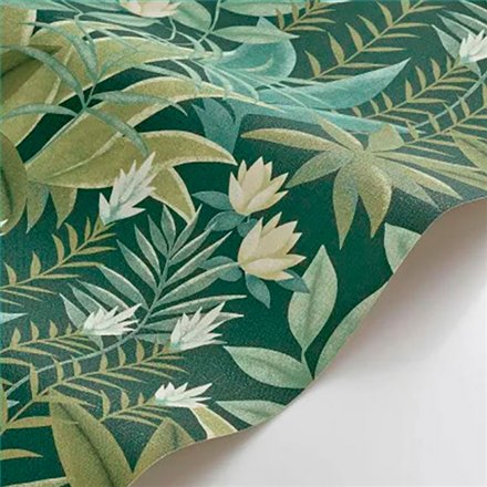 Ref.CANP202637575 ambiente con canopee jungla tropical Blanco Roto sobre fondo Verde