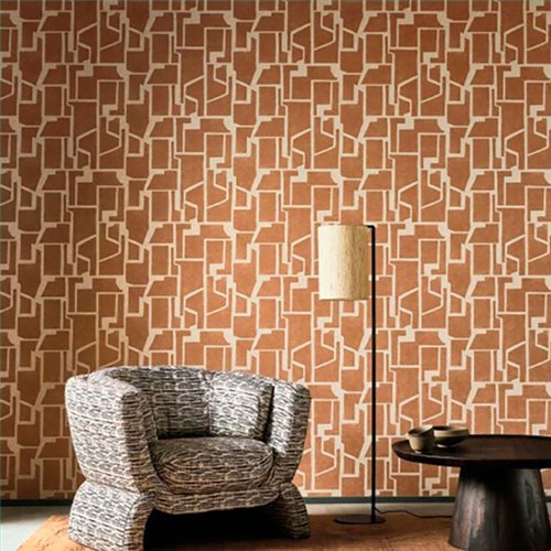 Ref.BATE202753611 ambiente con basalte geométrico bloques Beige sobre fondo Marrón