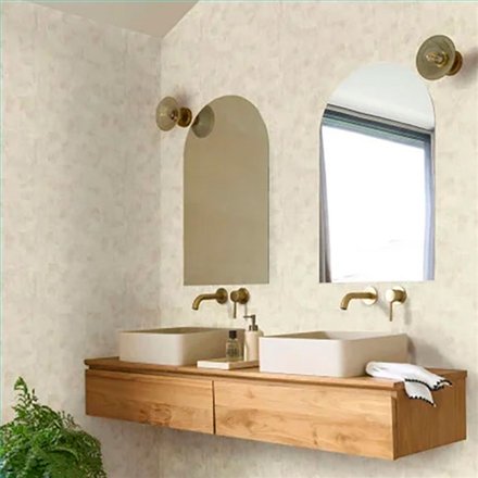 Ref.BATE202770266 ambiente con basalte textura patchwork Topo sobre fondo Blanco Roto