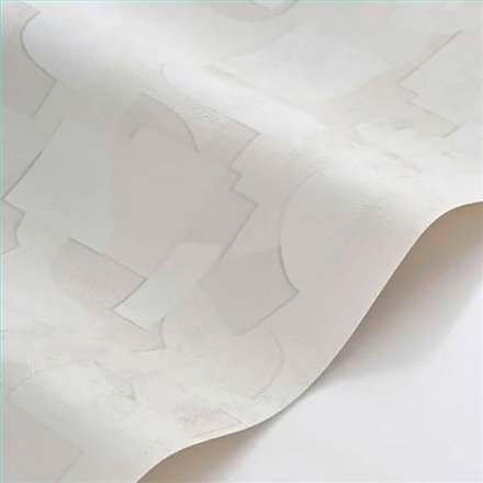 Ref.BATE202760200 ambiente real de collage formas basalte, sobre fondo Blanco Roto en tonos Beige y Topo