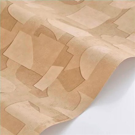Ref.BATE202762780 ambiente real de collage formas basalte, sobre fondo Ocre en tonos Marrón