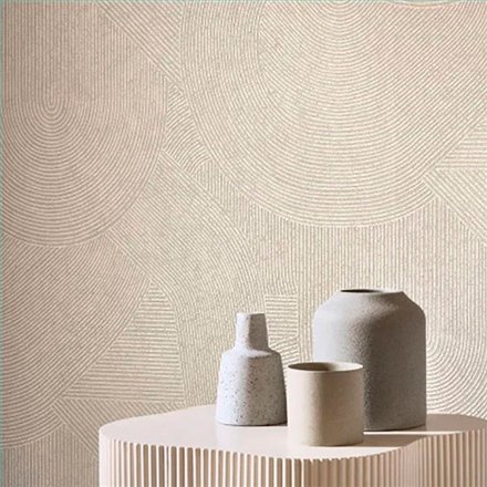 Ref.BATE202789074 estancia decorada con arcos en relieve acabado Topo, basalte