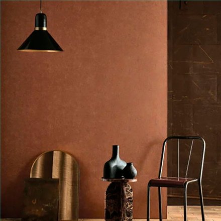 Ref.BATE202793333 estancia decorada con liso mineral Cobre y fondo Marrón, basalte